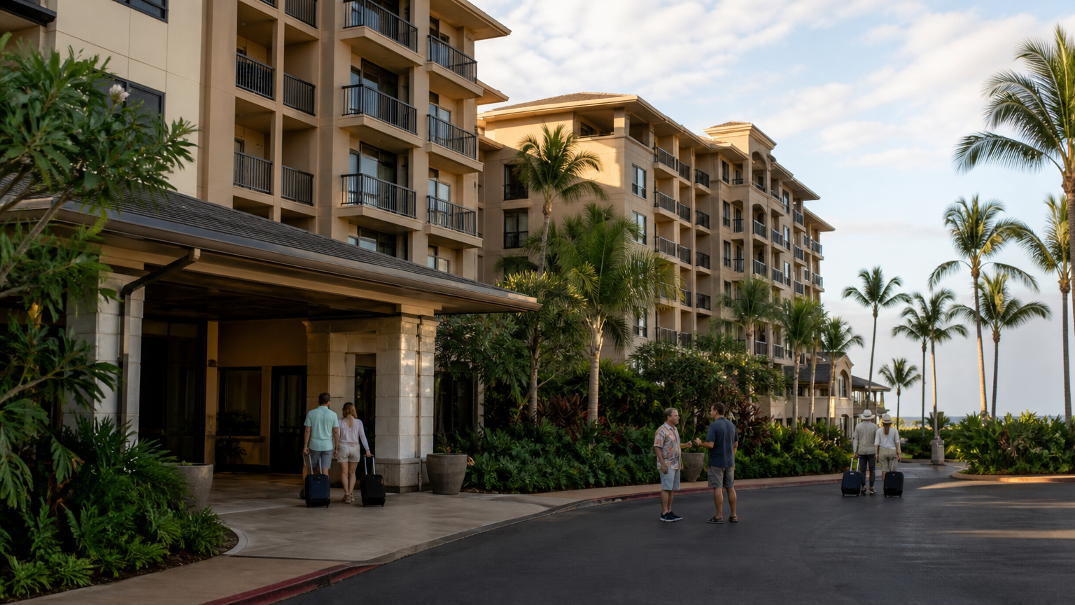 A North American timeshare resort exterior without visible branding, representing resort ownership changes after a major acquisition.